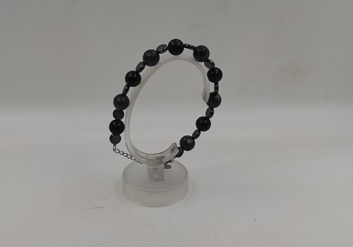 Xειροποίητο βραχιόλι από ατσάλι με Λαυρικίτη Τουρμαλίνη και Αιματίτη