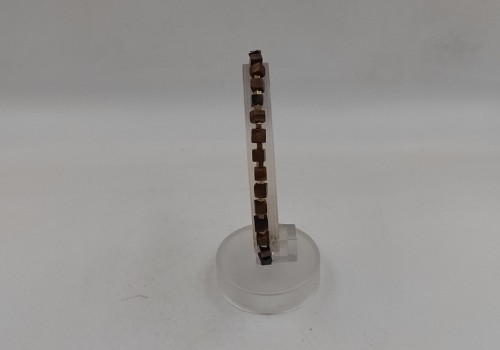 Xειροποίητο βραχιόλι από ατσάλι με Αιματίτη και Μάτι Τίγρη