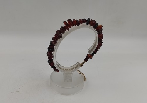 Xειροποίητο βραχιόλι από ατσάλι με Γρανάτη 