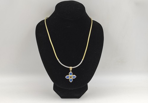 Κολιέ από ασήμι με Ζιργκόν Άκουα