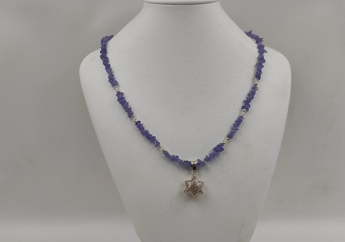 Χειροποίητο κολιέ από ασήμι925 με Τανζανίτη