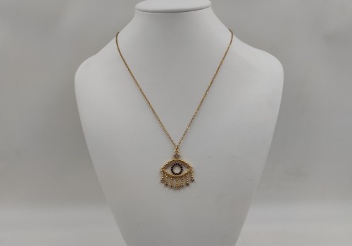 Χειροποίητο κολιέ από ατσάλι με Ζιργκόν 