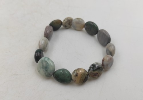 Xειροποίητο βραχιόλι από λάστιχο με Ίασπι Ωκεανού Xειροποίητο βραχιόλι από λάστιχο με Ίασπι Ωκεανού