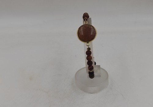 Xειροποίητο βραχιόλι από ατσάλι με Ίασπι Πικάσο και Αχάτη Xειροποίητο βραχιόλι από ατσάλι με Ίασπι Πικάσο και Αχάτη