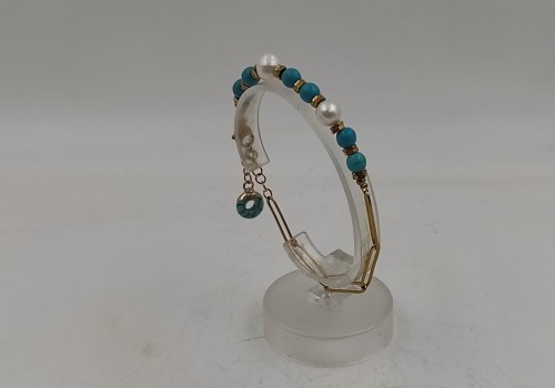 Xειροποίητο βραχιόλι από ατσάλι με Χαολίτη, Μαργαριτάρι και Αιματίτη Xειροποίητο βραχιόλι από ατσάλι με Χαολίτη, Μαργαριτάρι και Αιματίτη