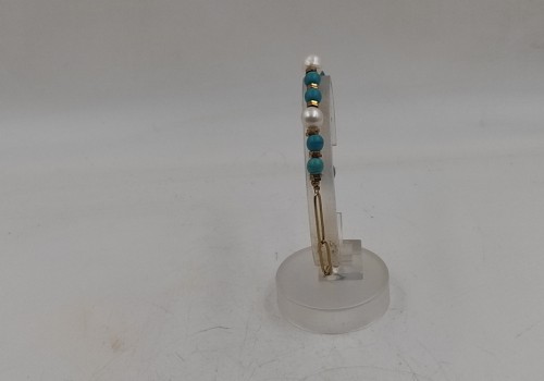 Xειροποίητο βραχιόλι από ατσάλι με Χαολίτη, Μαργαριτάρι και Αιματίτη Xειροποίητο βραχιόλι από ατσάλι με Χαολίτη, Μαργαριτάρι και Αιματίτη