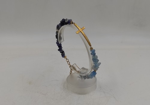 Xειροποίητο βραχιόλι από ατσάλι με Αχάτη