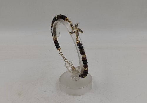 Xειροποίητο βραχιόλι από ατσάλι και Τουρμαλίνη Xειροποίητο βραχιόλι από ατσάλι και Τουρμαλίνη