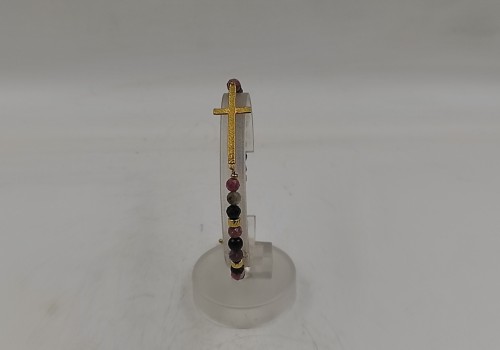 Xειροποίητο βραχιόλι από ατσάλι και Τουρμαλίνη