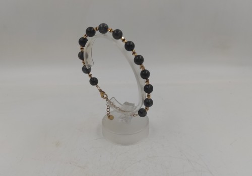 Xειροποίητο βραχιόλι από ατσάλι με Αιματίτη και Ιολίτη Xειροποίητο βραχιόλι από ατσάλι με Αιματίτη και Ιολίτη