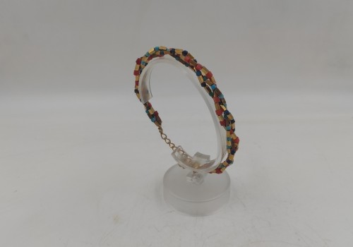 Xειροποίητο βραχιόλι από ατσάλι με Κοράλι, Αζουρίτη, Χαολίτη και Αιματίτη Xειροποίητο βραχιόλι από ατσάλι με Κοράλι, Αζουρίτη, Χαολίτη και Αιματίτη