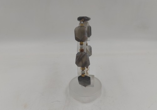 Xειροποίητο βραχιόλι από ατσάλι με Ηλιόπετρα και Αιματίτης