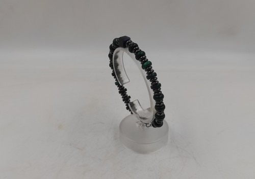 Xειροποίητο βραχιόλι από ατσάλι με Μαλαχίτη Σοδαλίτη και Αιματίτη