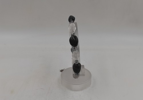 Xειροποίητο βραχιόλι από ατσάλι με Απατίτη και Χαλαζία Xειροποίητο βραχιόλι από ατσάλι με Απατίτη και Χαλαζία