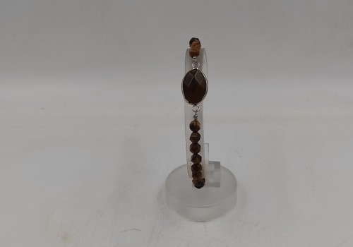 Xειροποίητο βραχιόλι από ατσάλι με Μάτι Τίγρη