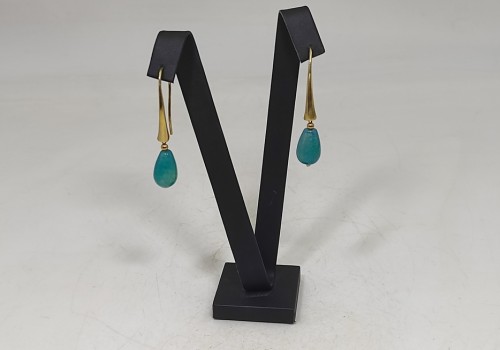 Χειροποίητα σκουλαρίκια από ασήμι 925 επιχρυσωμένο  με Αχάτη