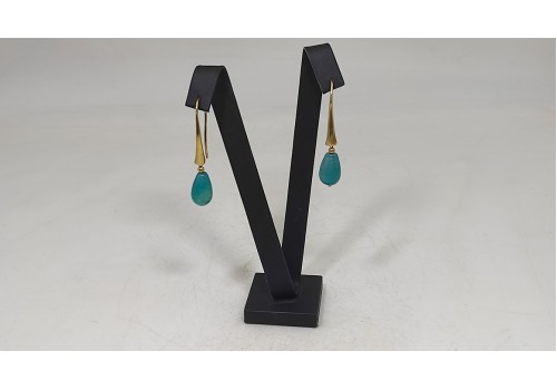 Χειροποίητα σκουλαρίκια από ασήμι 925 επιχρυσωμένο  με Αχάτη