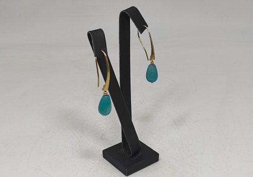 Χειροποίητα σκουλαρίκια από ασήμι 925 επιχρυσωμένο με Αχάτη Χειροποίητα σκουλαρίκια από ασήμι 925 επιχρυσωμένο με Αχάτη