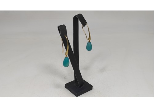 Χειροποίητα σκουλαρίκια από ασήμι 925 επιχρυσωμένο  με Αχάτη