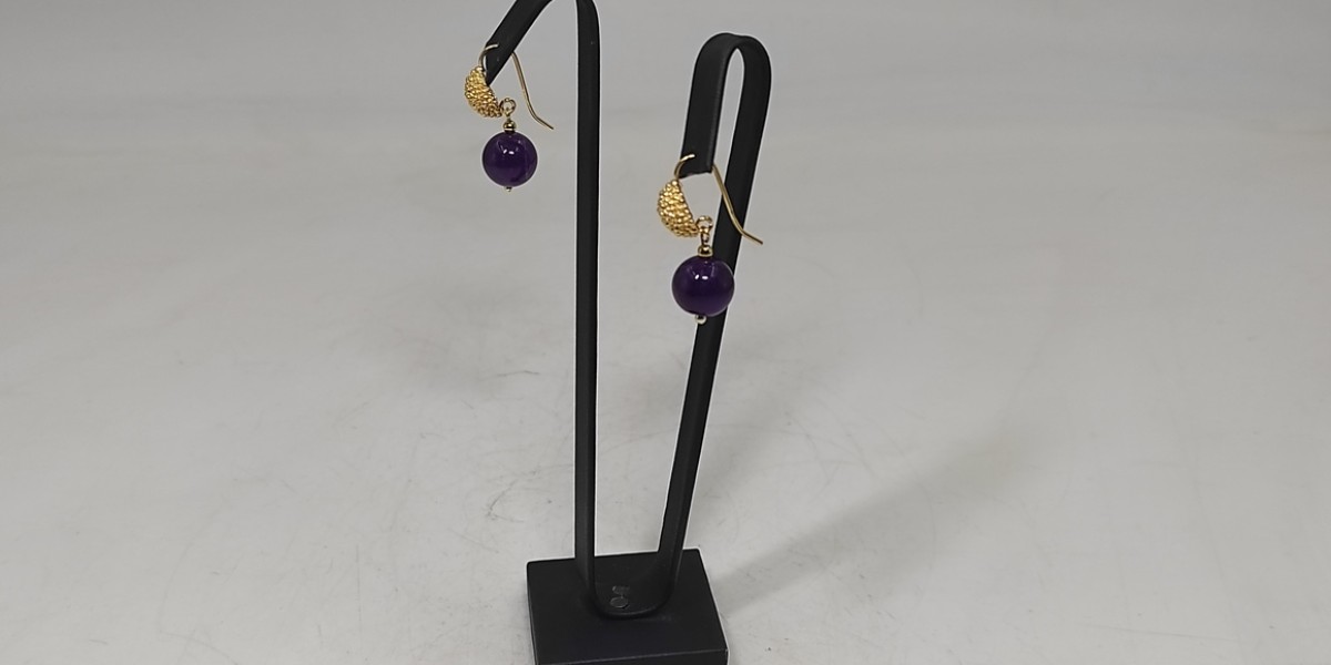 Χειροποίητα σκουλαρίκια από ασήμι 925 επιχρυσωμένο  με Αμέθυστος