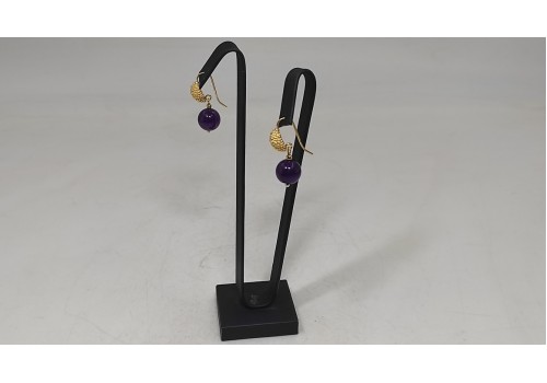 Χειροποίητα σκουλαρίκια από ασήμι 925 επιχρυσωμένο  με Αμέθυστος