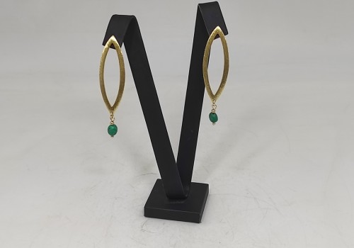 Χειροποίητα σκουλαρίκια από ασήμι 925 επιχρυσωμένο  με Τιρκουάζ