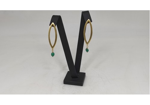 Χειροποίητα σκουλαρίκια από ασήμι 925 επιχρυσωμένο  με Τιρκουάζ