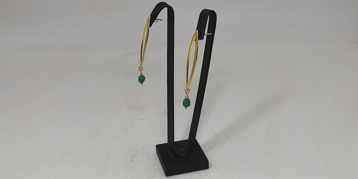 Χειροποίητα σκουλαρίκια από ασήμι 925 επιχρυσωμένο  με Τιρκουάζ