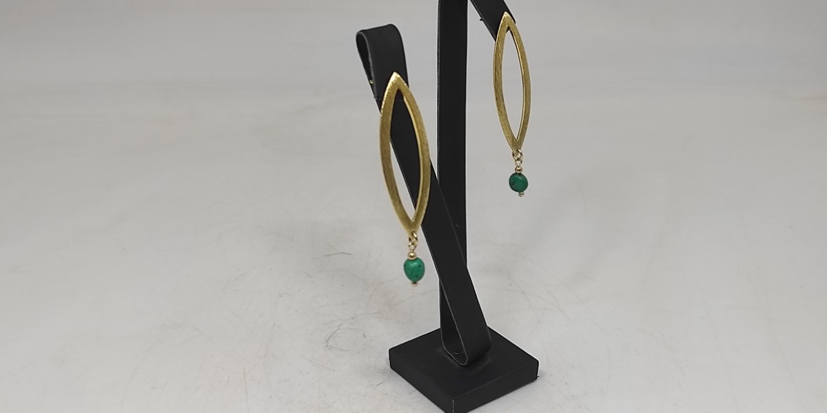 Χειροποίητα σκουλαρίκια από ασήμι 925 επιχρυσωμένο  με Τιρκουάζ