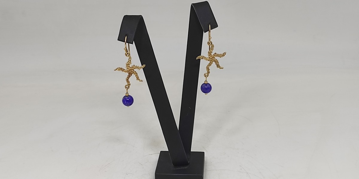 Χειροποίητα σκουλαρίκια από ασήμι 925 επιχρυσωμένο με Λάπις Λάζουλι