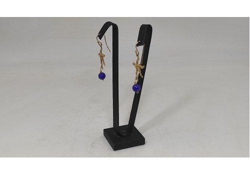 Χειροποίητα σκουλαρίκια από ασήμι 925 επιχρυσωμένο με Λάπις Λάζουλι