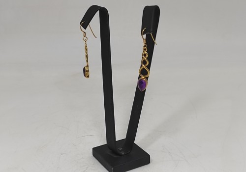 Χειροποίητα σκουλαρίκια από ασήμι 925 επιχρυσωμένο με Αμέθυστο