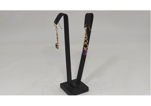 Χειροποίητα σκουλαρίκια από ασήμι 925 επιχρυσωμένο με Αμέθυστο