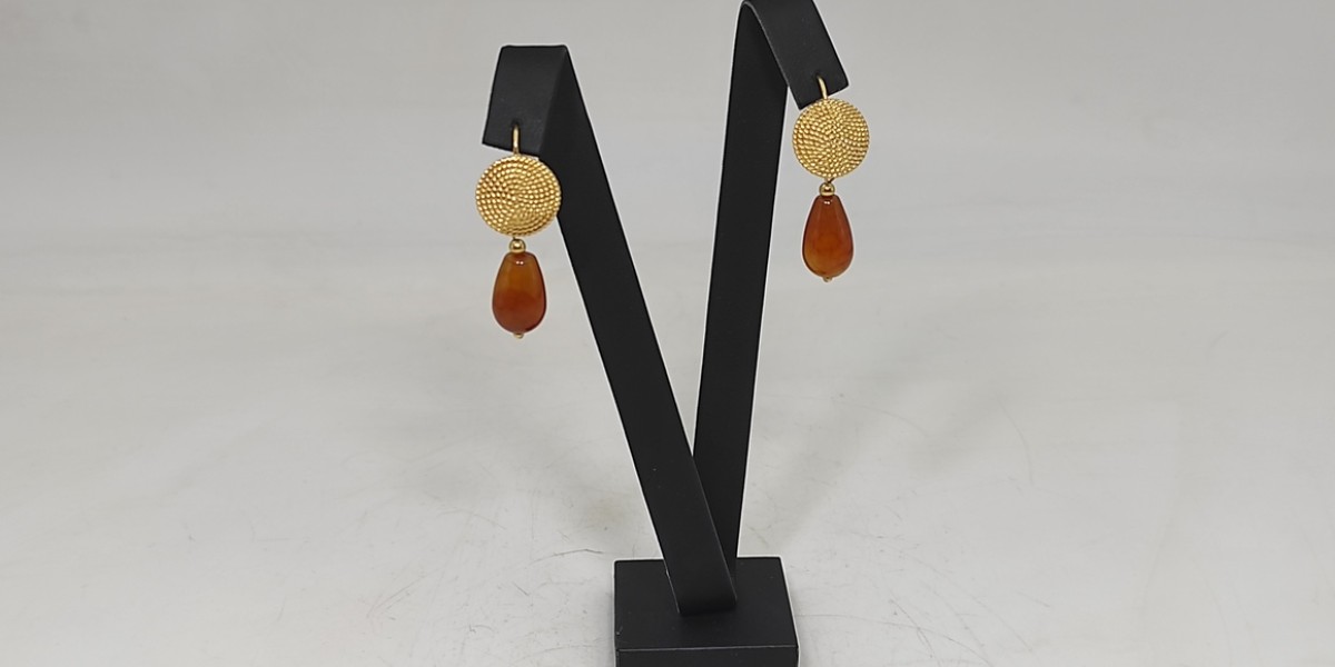 Χειροποίητα σκουλαρίκια από ασήμι 925 επιχρυσωμένο με Αχάτη Χειροποίητα σκουλαρίκια από ασήμι 925 επιχρυσωμένο με Αχάτη