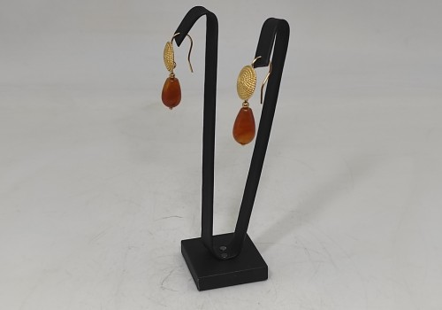 Χειροποίητα σκουλαρίκια από ασήμι 925 επιχρυσωμένο με Αχάτη Χειροποίητα σκουλαρίκια από ασήμι 925 επιχρυσωμένο με Αχάτη