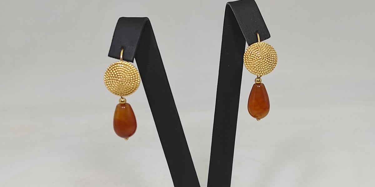 Χειροποίητα σκουλαρίκια από ασήμι 925 επιχρυσωμένο με Αχάτη Χειροποίητα σκουλαρίκια από ασήμι 925 επιχρυσωμένο με Αχάτη