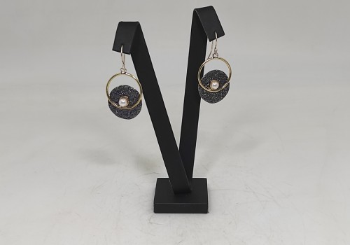 Χειροποίητα σκουλαρίκια από ασήμι 925 επιχρυσωμένο με Μαργαριτάρι