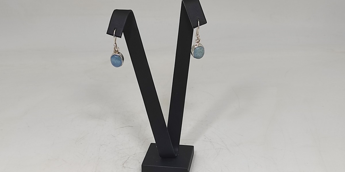 Χειροποίητα σκουλαρίκια από ασήμι 925 με Άκουα Μαρίνα