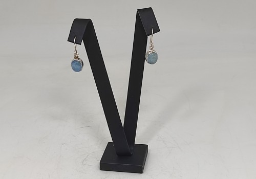 Χειροποίητα σκουλαρίκια από ασήμι 925 με Άκουα Μαρίνα
