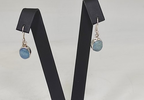 Χειροποίητα σκουλαρίκια από ασήμι 925 με Άκουα Μαρίνα