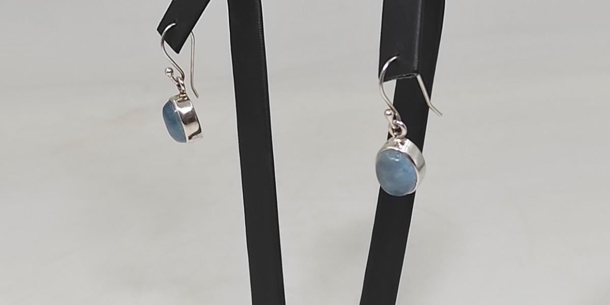 Χειροποίητα σκουλαρίκια από ασήμι 925 με Άκουα Μαρίνα