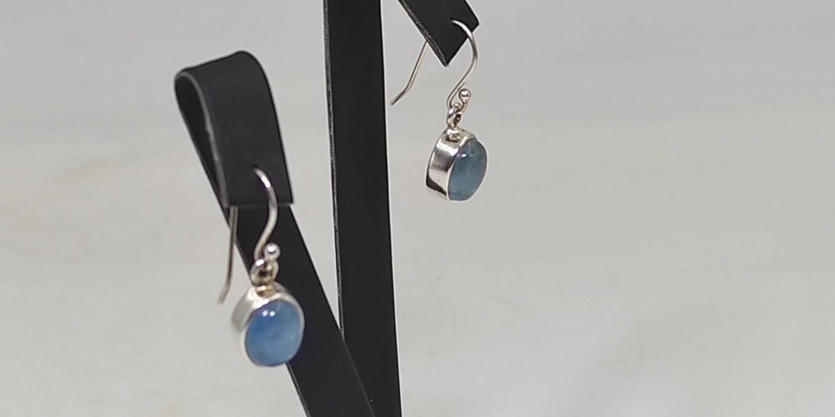 Χειροποίητα σκουλαρίκια από ασήμι 925 με Άκουα Μαρίνα