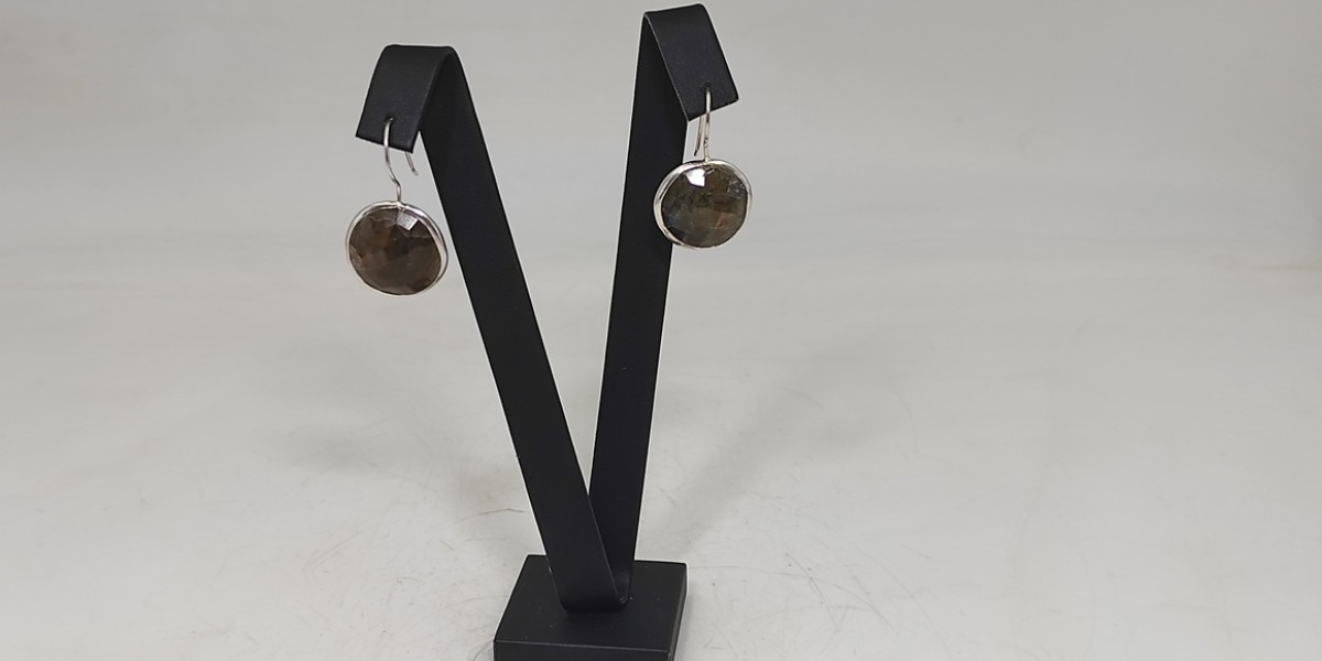 Χειροποίητα σκουλαρίκια από ασήμι 925 με Λαβραδορίτη