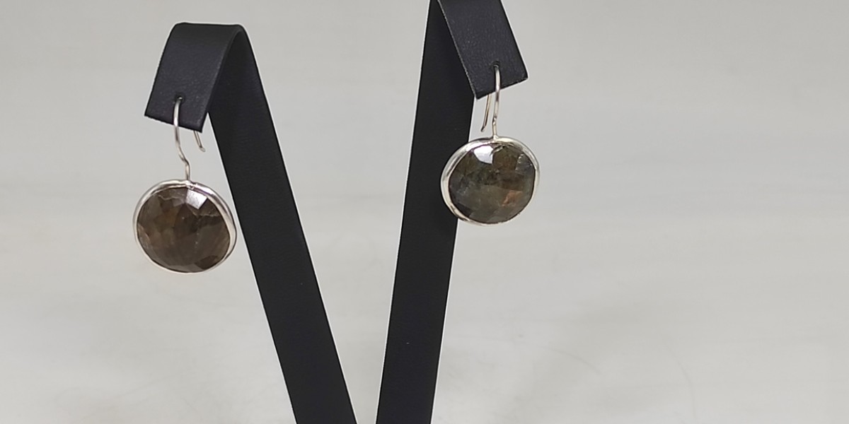 Χειροποίητα σκουλαρίκια από ασήμι 925 με Λαβραδορίτη