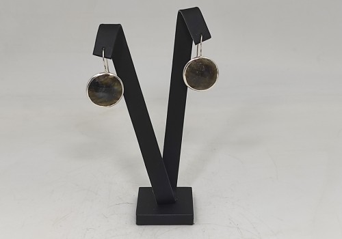 Χειροποίητα σκουλαρίκια από ασήμι 925 με Λαβραδορίτη