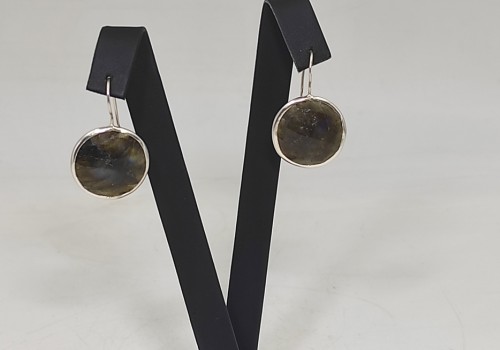 Χειροποίητα σκουλαρίκια από ασήμι 925 με Λαβραδορίτη