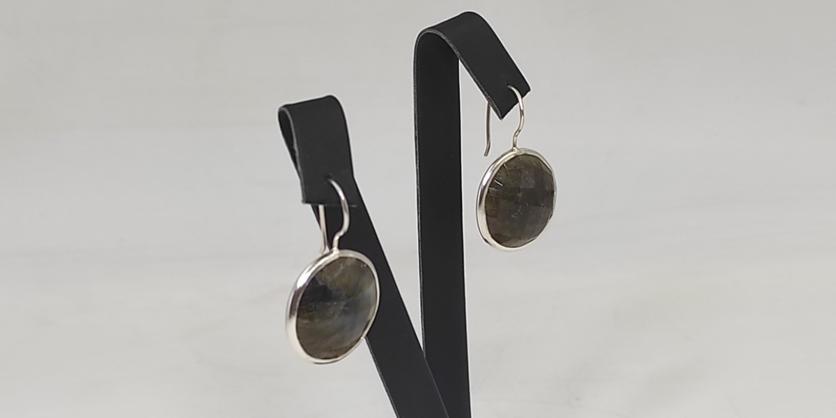 Χειροποίητα σκουλαρίκια από ασήμι 925 με Λαβραδορίτη
