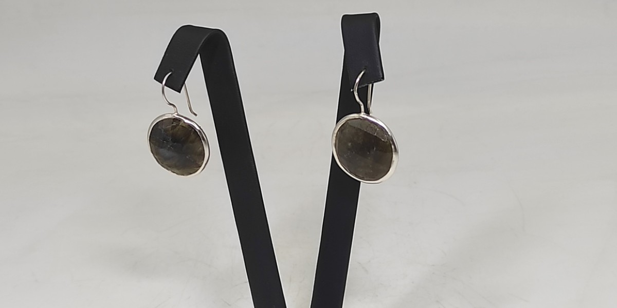 Χειροποίητα σκουλαρίκια από ασήμι 925 με Λαβραδορίτη