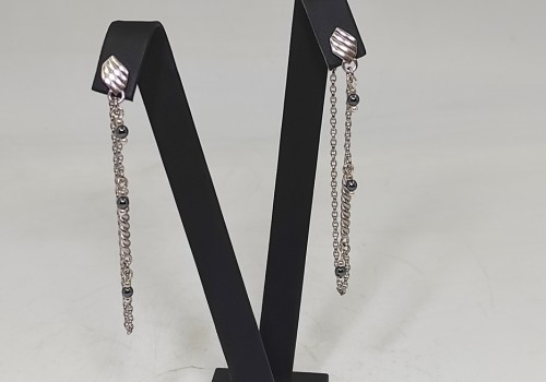 Χειροποίητα σκουλαρίκια από ασήμι 925 με Αιματίτη Χειροποίητα σκουλαρίκια από ασήμι 925 με Αιματίτη