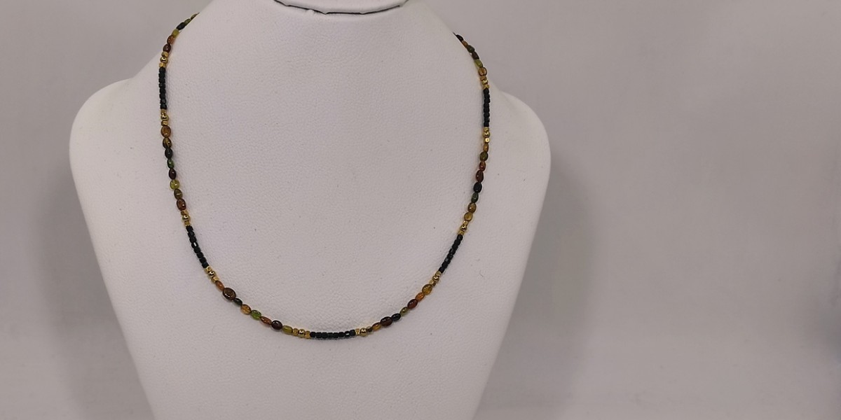 Κολιέ με Πολύχρωμη Τουρμαλίνη, Ηλιόλιθο & Αιματίτη